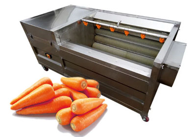Industrial Carrot washing and peeling machine, vegetable Washer