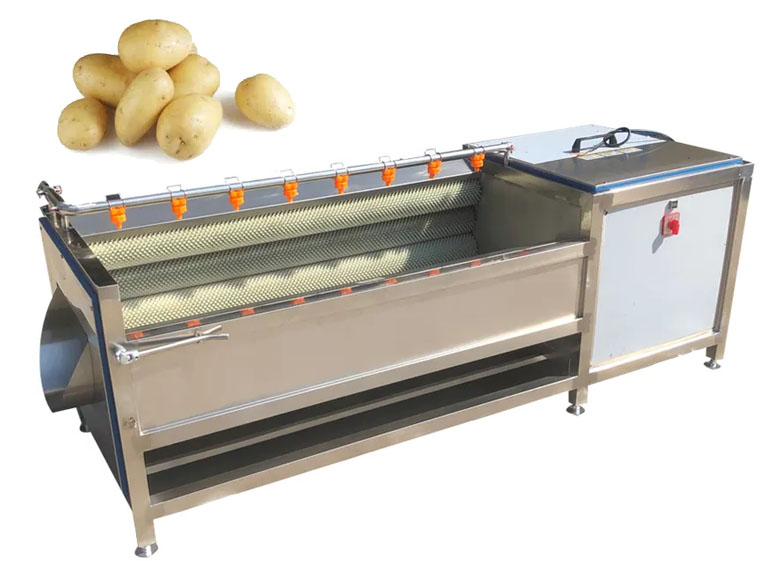 Commercial potato peeling and washing machine